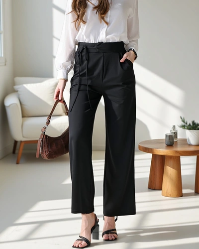Pantalons larges pour femmes Royalfashion avec liens sur les côtés