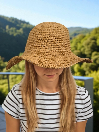 Royalfashion Chapeau de paille pour femme Lila Sun