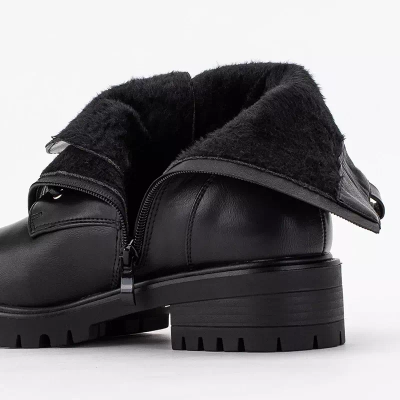 OUTLET Bottines noires avec perles Mais - Chaussures