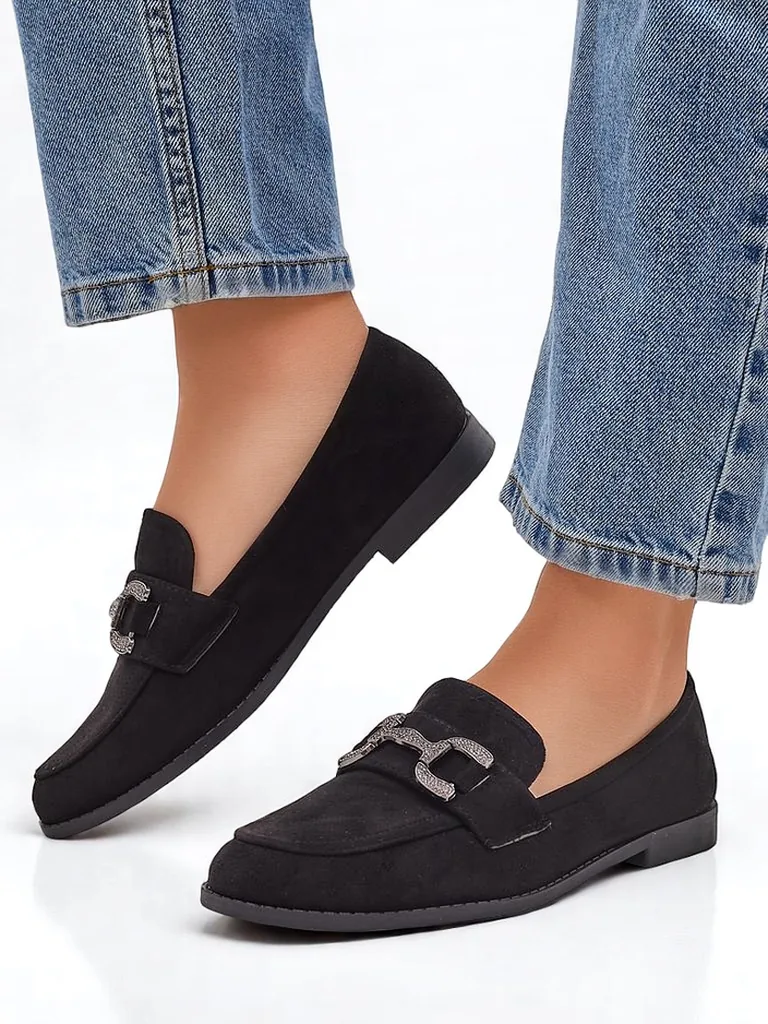 Royalfashion Élégantes mocassins pour femmes avec une décoration en zircon Zante