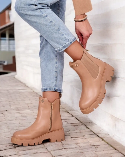Royalfashion Bottes pour femmes à semelle plus épaisse Gegri
