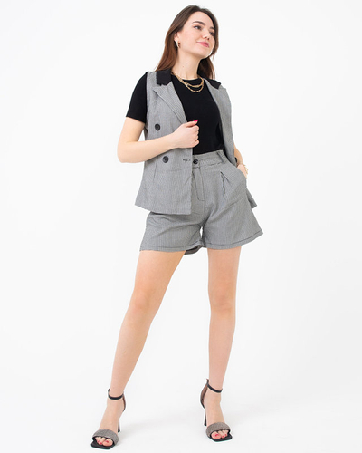 Costume femme noir à carreaux blancs - Vêtements