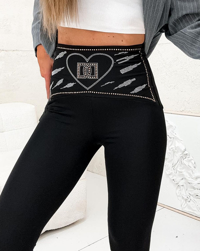 Royalfashion Leggings pour femmes avec zircons