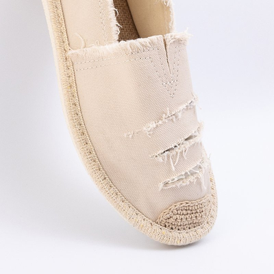 Espadrilles beiges pour femmes avec découpes Riev - Chaussures