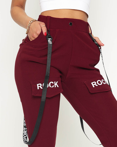 Pantalon cargo pour femme marron avec bretelles - Vêtements