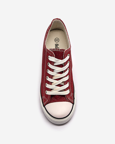 Baskets rouges pour femmes sur une ancre cachée avec fil brillant Seggat- Footwear