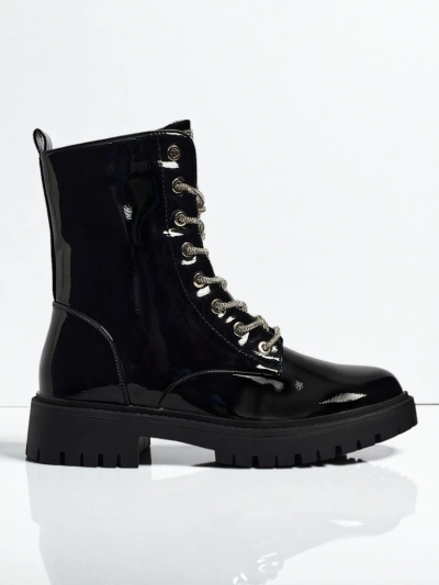 Bottines vernies à lacets pour femmes Fjorra