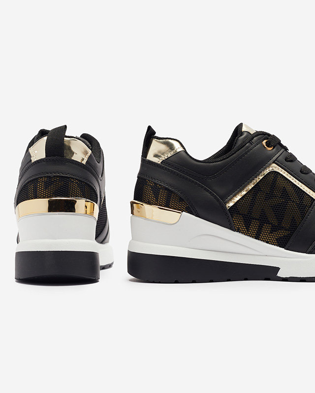 Baskets sportives à talons pour femme en noir Foqso- Footwear