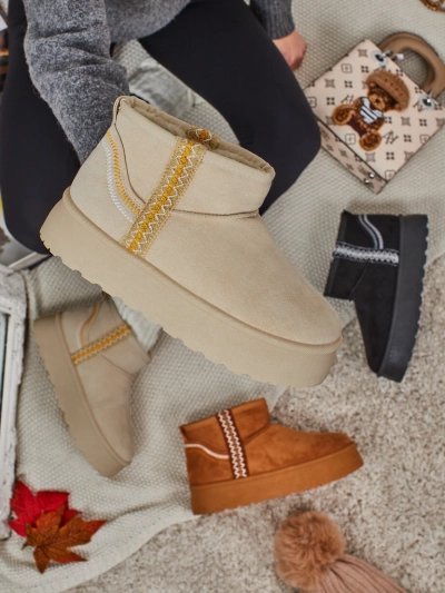 Bottes courtes style bottes de neige pour femmes Pravel