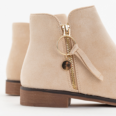 Bottines en daim écologique beige Eksa - Chaussures