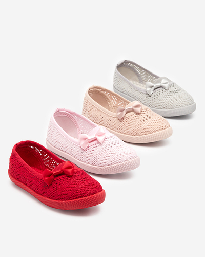 OUTLET Baskets ajourées fille rose clair avec nœud Apllo - Footwear