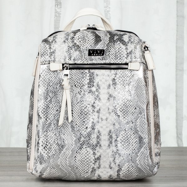 Sac à dos blanc femme a'la peau de serpent - Sacs à dos 1