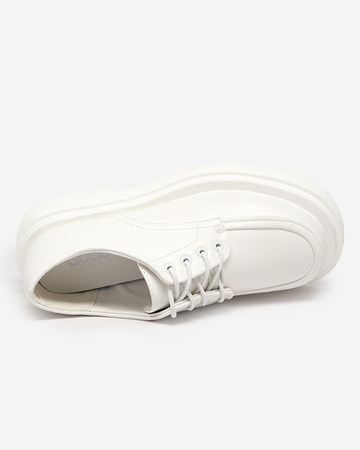 Chaussures basses femme en éco-cuir blanc avec laçage Gerin - Footwear