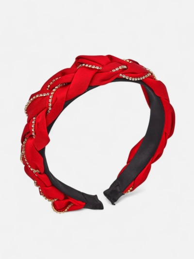 Royalfashion Serre-tête tressé orné de zircons