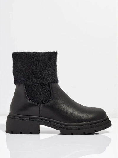 Bottines pour femmes en cuir écologique avec fourrure Kesy