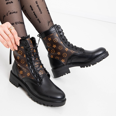 Chaussures de randonnée pour femmes noires avec tige décorative Inkez - Chaussures