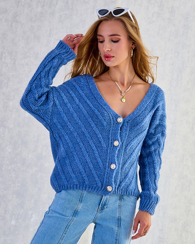 Royalfashion Pull tricoté pour femme avec boutons