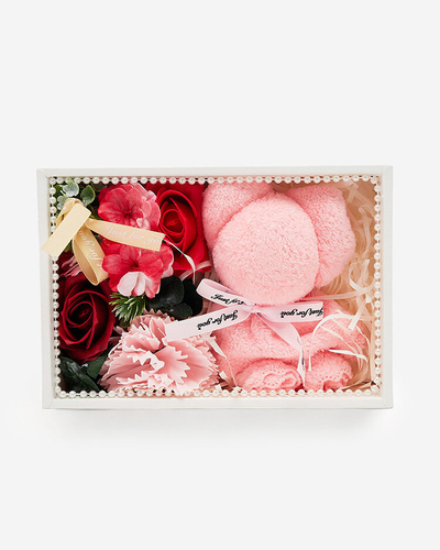 Royalfashion Flowerbox Fleurs dans une boîte avec un ours en peluche