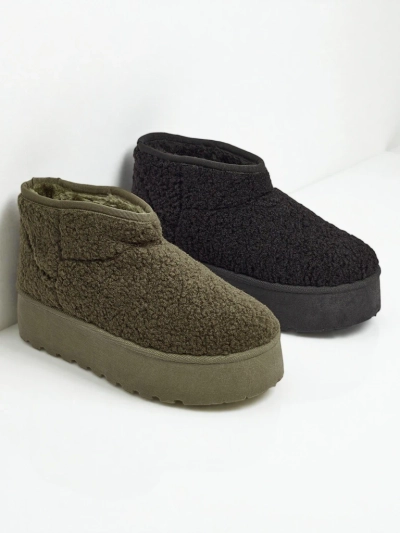 Bottes courtes imitation bottes de neige pour femmes Marellin