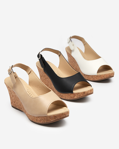 Sandales blanches pour femmes à talon compensé Erona- Footwear