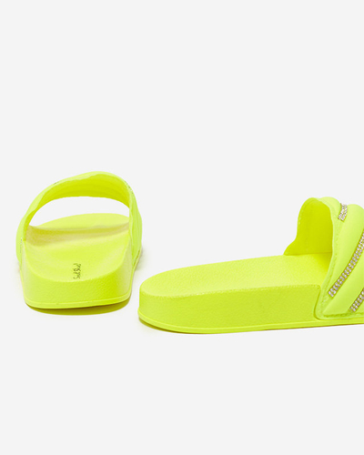 OUTLET Chaussons femme jaune fluo avec zircon cubique Erikis - Footwear