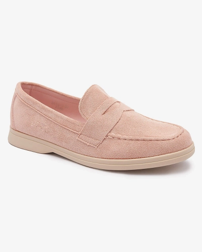 OUTLET Mocassins en éco-suède pour femme en rose Daffer- Footwear