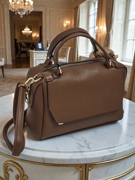 Sac à Main pour Femmes Flora Brun Foncé en Cuir Élégant