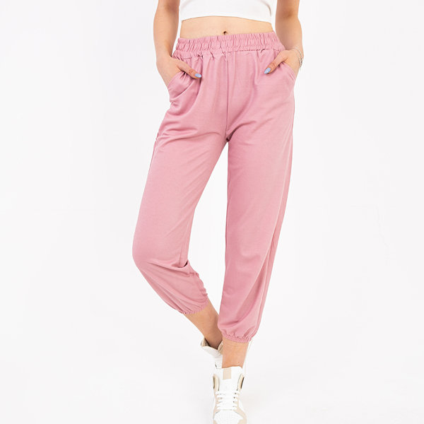 Pantalon tissu rose femme - Vêtements
