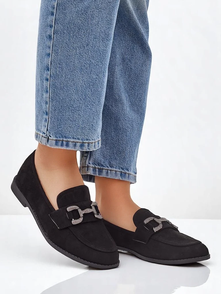 Royalfashion Élégantes mocassins pour femmes avec une décoration en zircon Zante