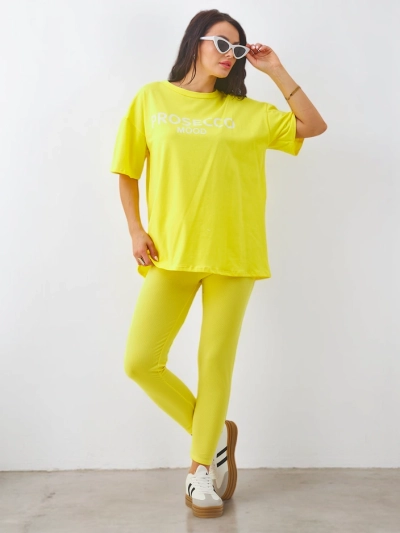 Ensemble en coton Royalfashion pour femmes avec manches courtes et leggings