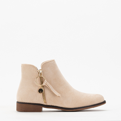 Bottines en daim écologique beige Eksa - Chaussures