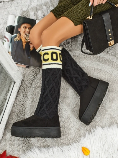 Bottes hautes de type bottes de neige pour femmes avec tige Anane