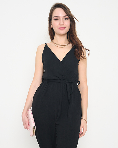 Combinaison femme noire à fines bretelles - Vêtements