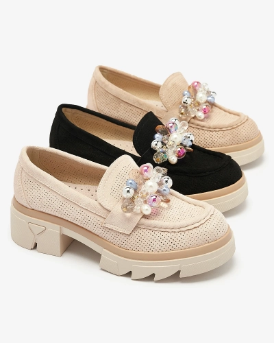 Mocassins ajourés beige pour femme Peloga- Footwear