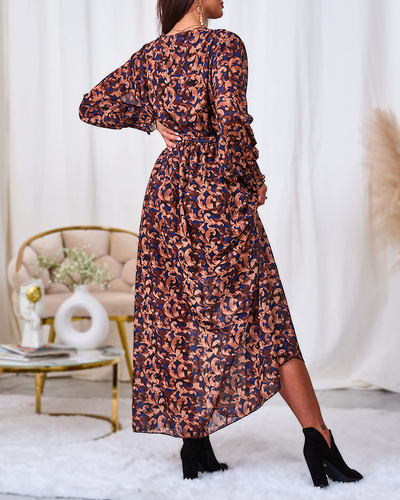Royalfashion Robe longue à motif camel pour femme