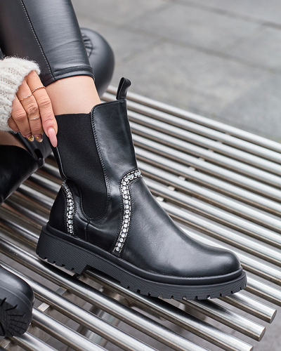Royalfashion Bottes hautes pour femmes avec cristaux Seysiella