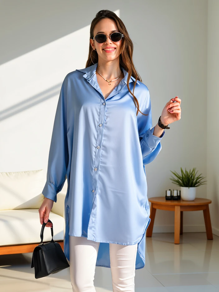 Royalfashion Long chemise oversized féminine
