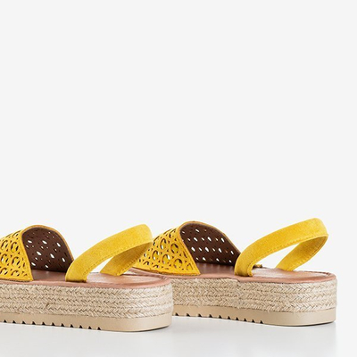 Sandales plates-formes ajourées jaunes Tieva - Footwear