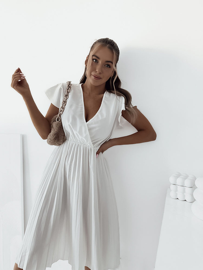 Royalfashion Robe midi plissée pour femme