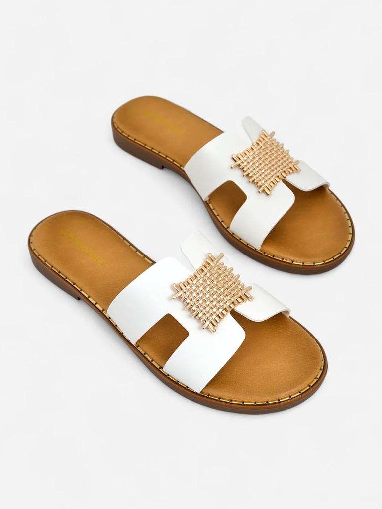 Royalfashion Claquettes pour femmes avec décoration Crattes