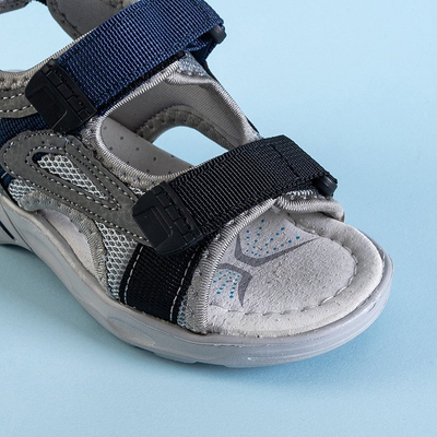 Sandales turbo velcro gris pour garçon - Chaussures