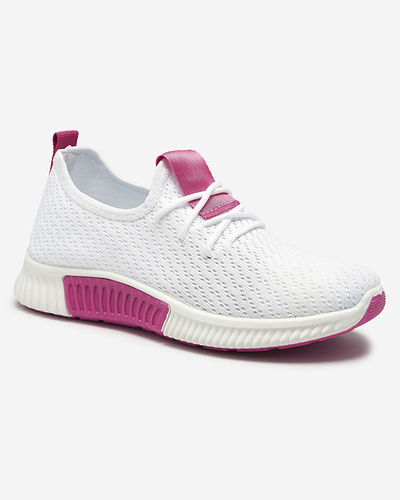 Chaussures de sport blanches pour femmes avec inserts fuchsia Kedeti - Footwear