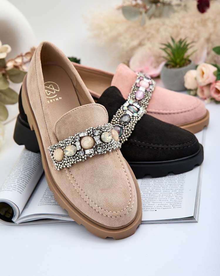 Royalfashion Mocassins pour femmes avec zircons colorés Nel
