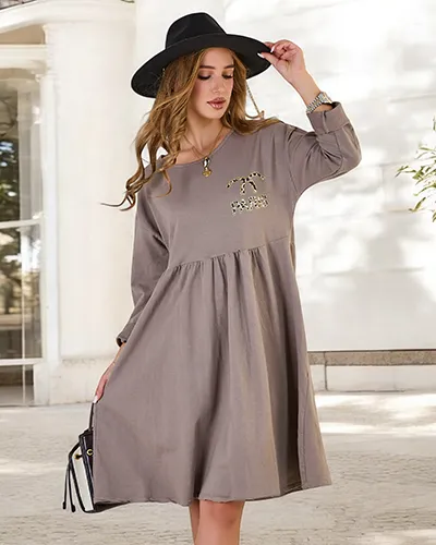 Royalfashion Robe en tissu pour femme