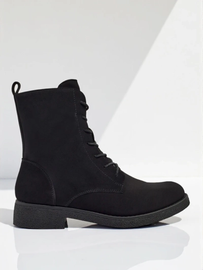 Bottines lacées mates en cuir écologique pour femmes Treviline