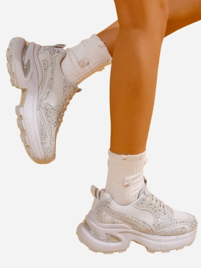 Royalfashion Baskets de sport pour femmes avec des strass Bloss