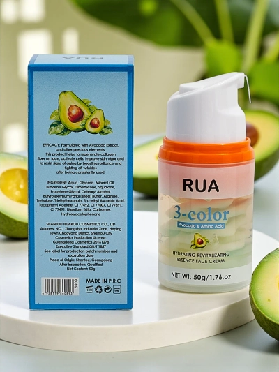 RUA Crème Hydratante pour le Visage à l'Avocat et aux Acides Aminés