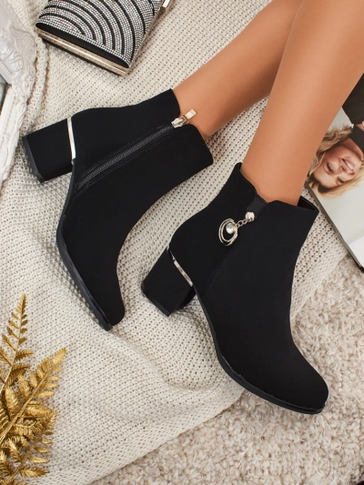 Bottines femme en cuir écologique à talons Norevaya