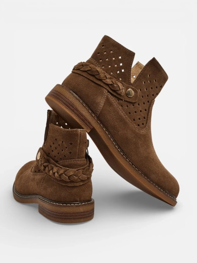 Bottines ajourées pour femmes en cuir naturel Unimi