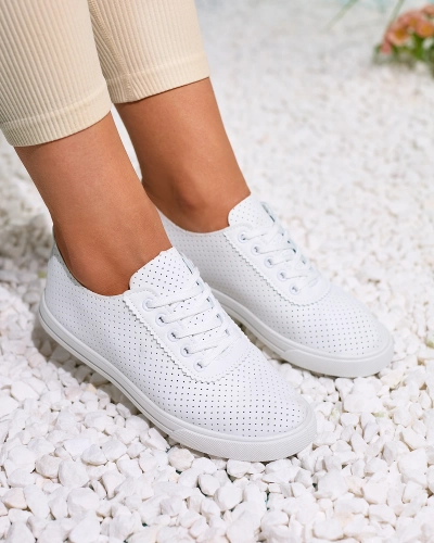 OUTLET Royalfashion Tennis ajourées blanches pour femme Salomp